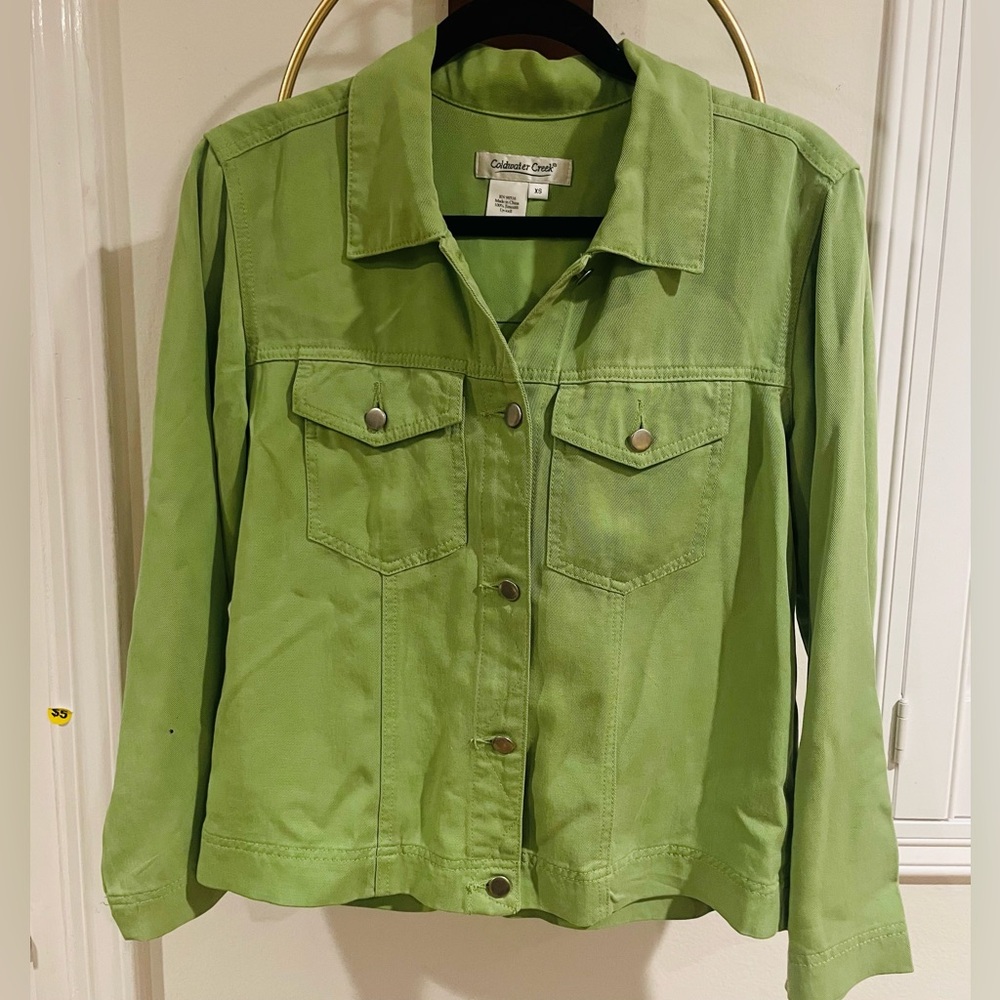Coldwater Creek Lime Green Jean Jacket